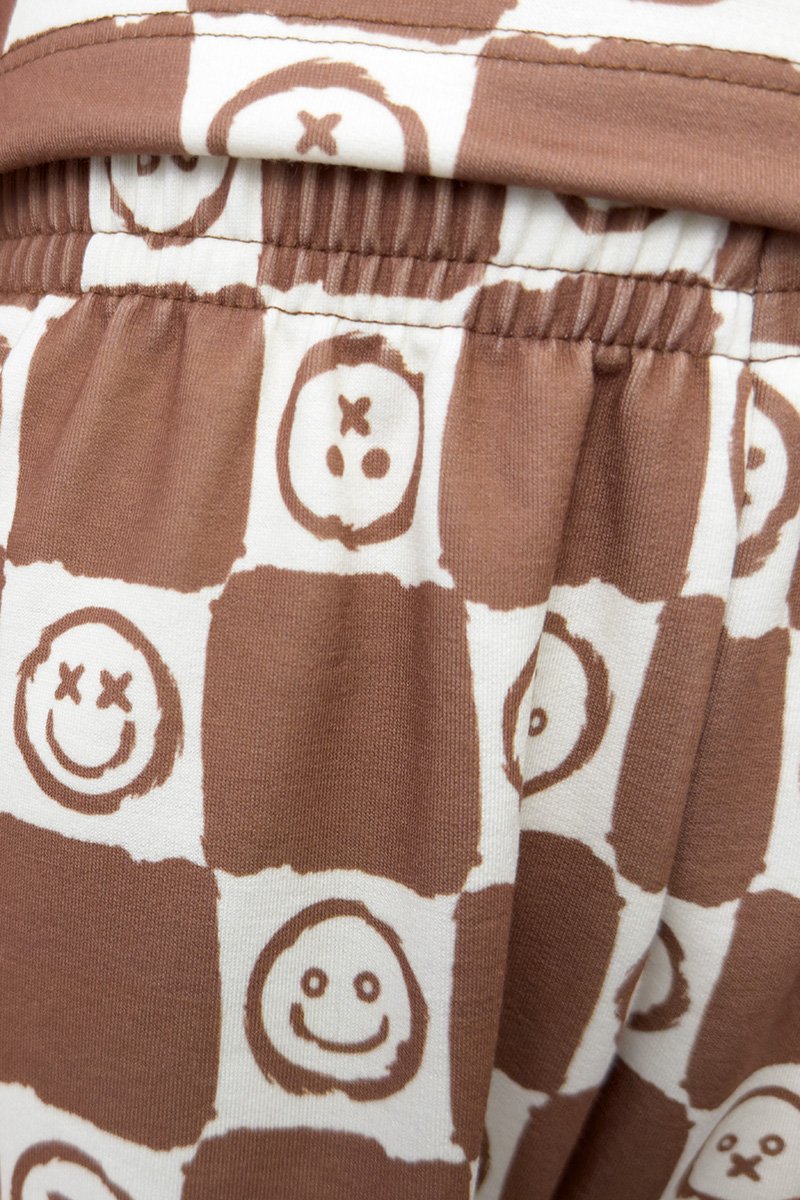 shorts estampa smile marrom preco qualidade molecotton 1