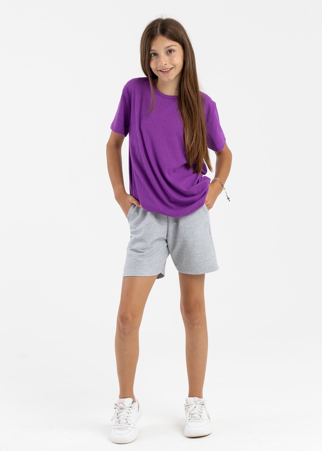 camiseta canelada infantil roxo 4