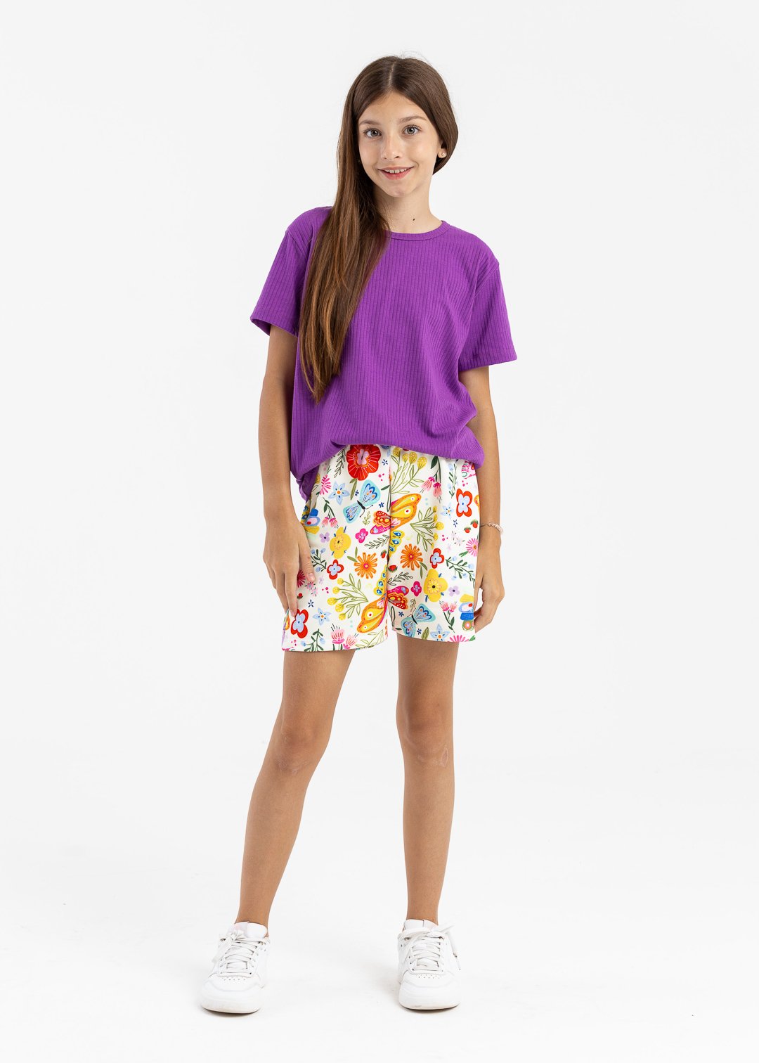 camiseta canelada infantil roxo 6