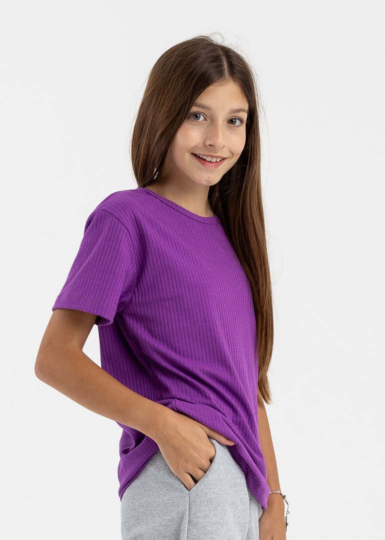 camiseta infantil preco qualidade canelado roxo 8