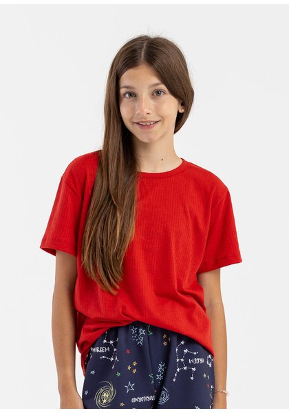 camiseta infantil preco qualidade canelado vermelho