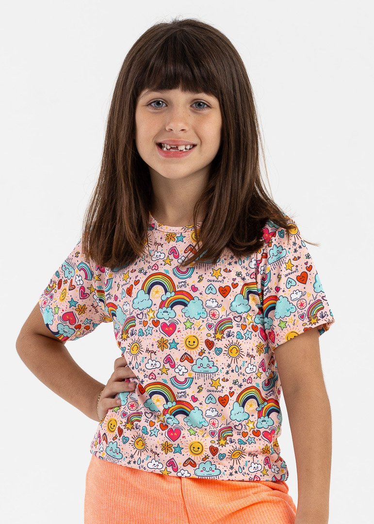 camiseta infantil preco qualidade flex arco iris