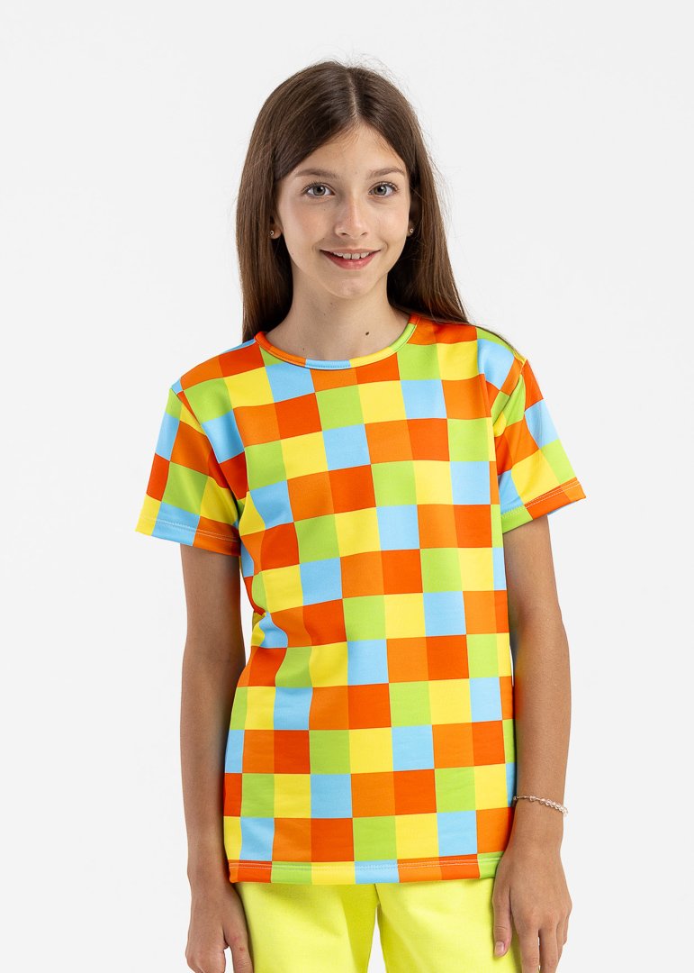 camiseta infantil preco qualidade mol xadrez amarelo 5