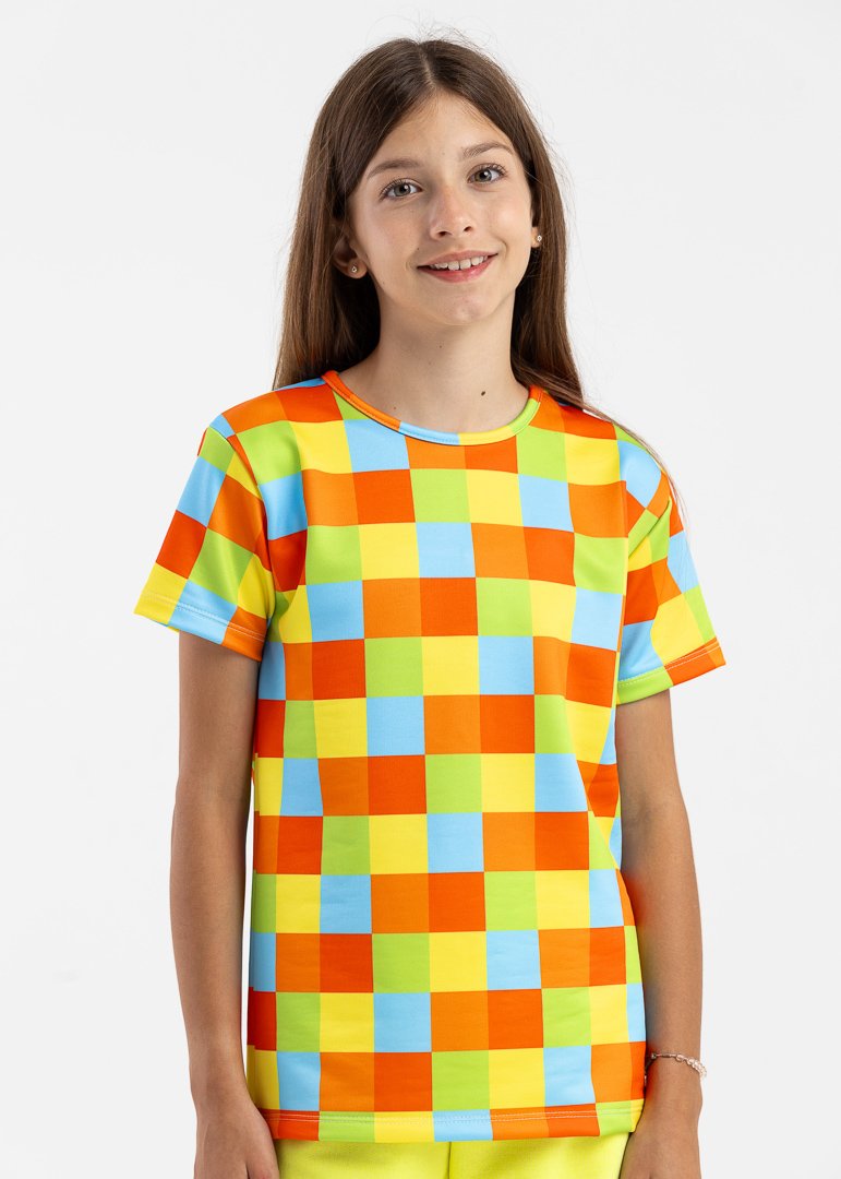 camiseta infantil preco qualidade mol xadrez amarelo 6