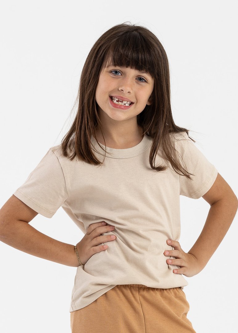 camiseta infantil preco qualidade malha bege 3