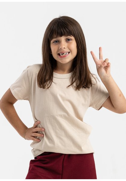 camiseta infantil preco qualidade malha bege