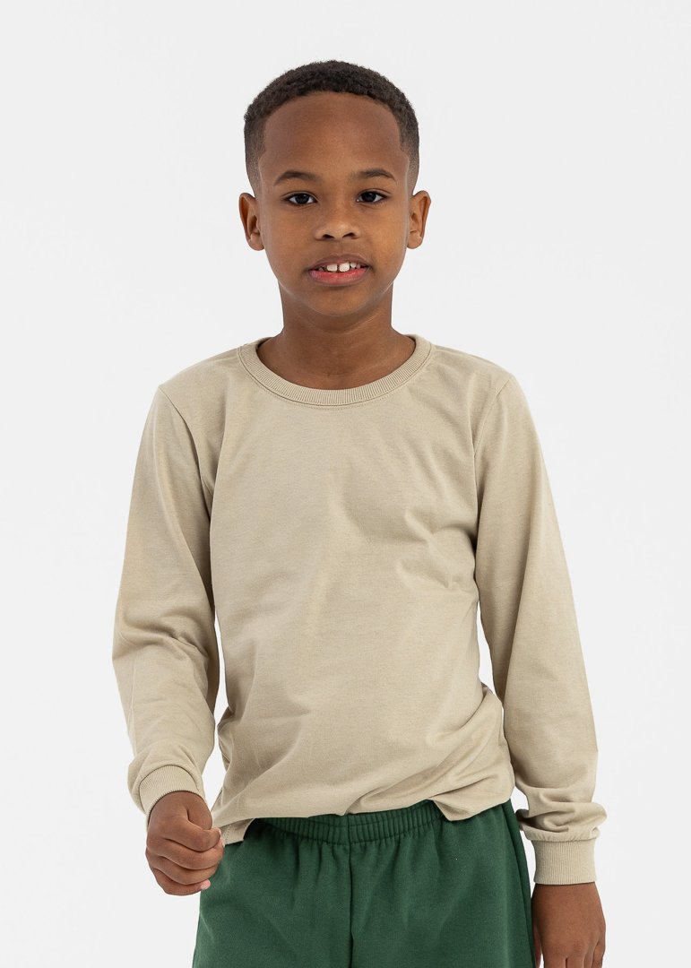 camiseta infantil preco qualidade manga longa malha bege