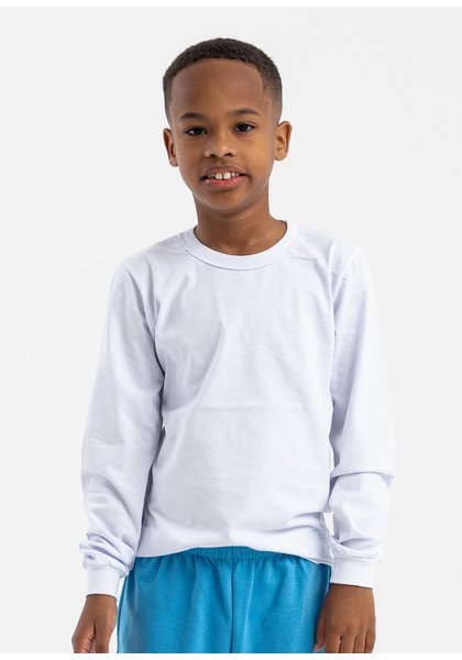 camiseta infantil preco qualidade manga longa malha branca