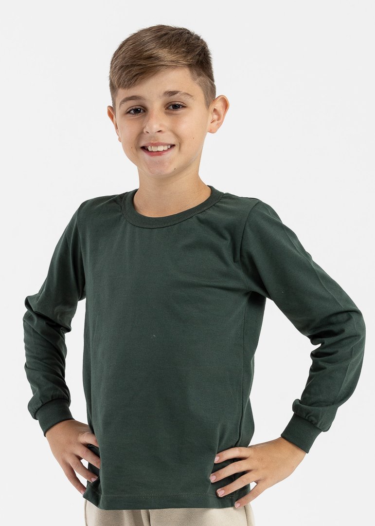 camiseta infantil preco qualidade manga longa malha verde 3