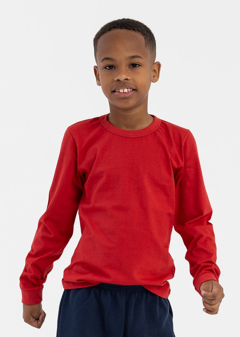 camiseta infantil preco qualidade manga longa malha vermelho 2