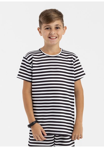 camiseta infantil preco qualidade mol listrado preto e branco