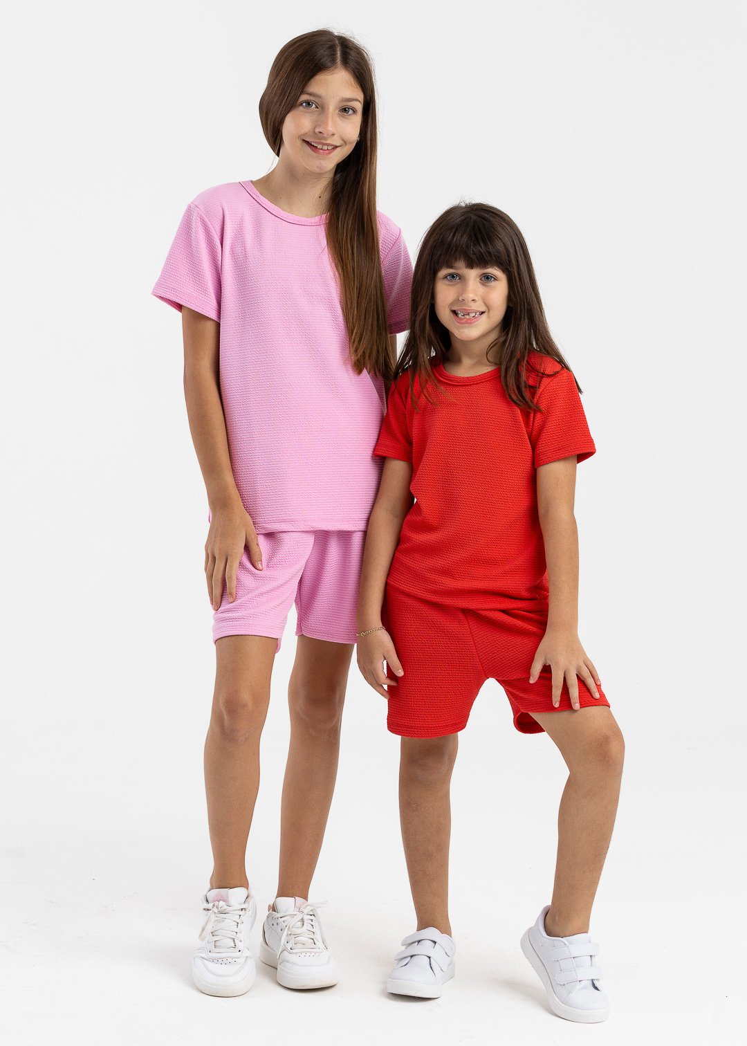 conjunto turim rosa e vermelho