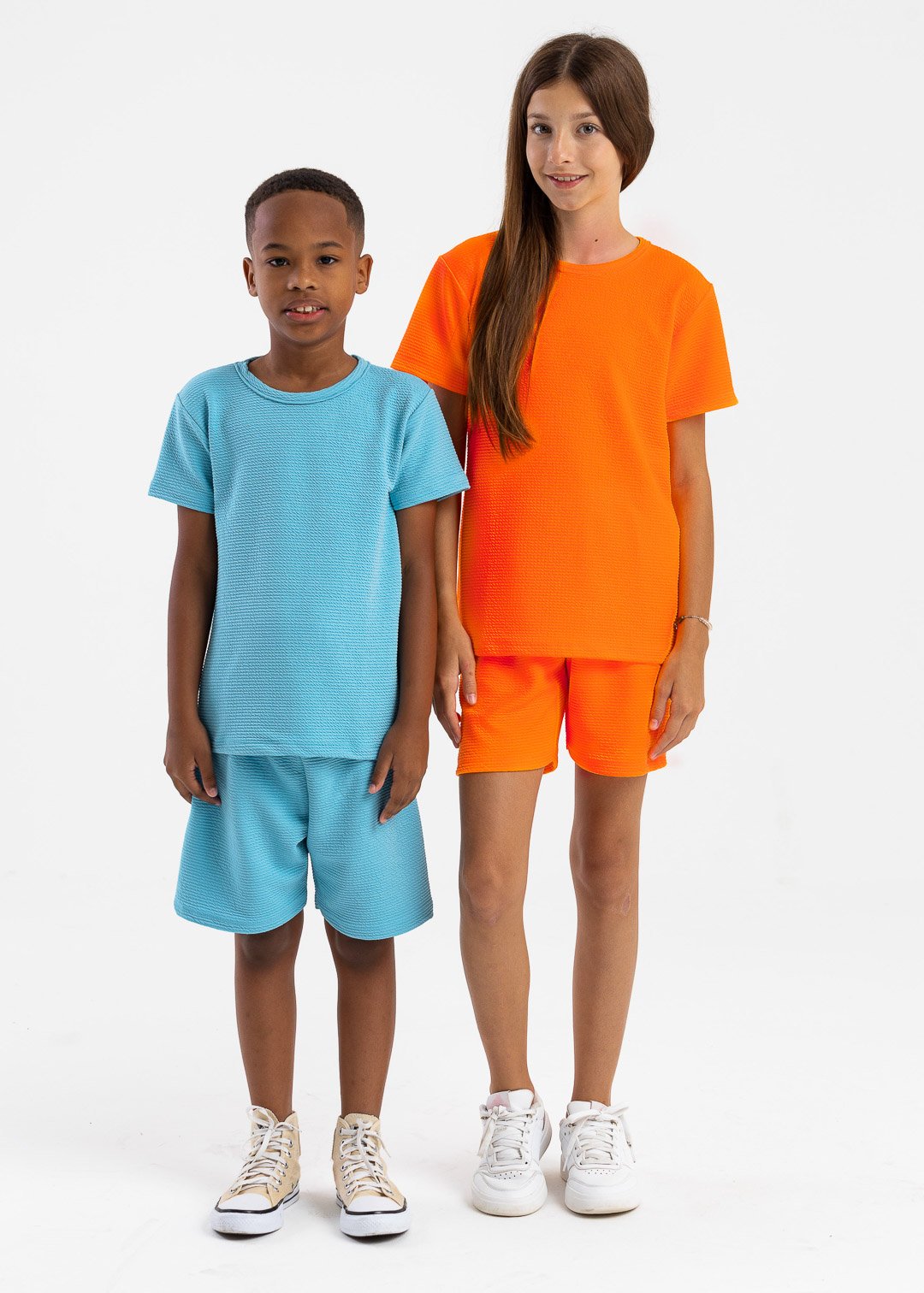 conjuntos turim azul e laranja neon