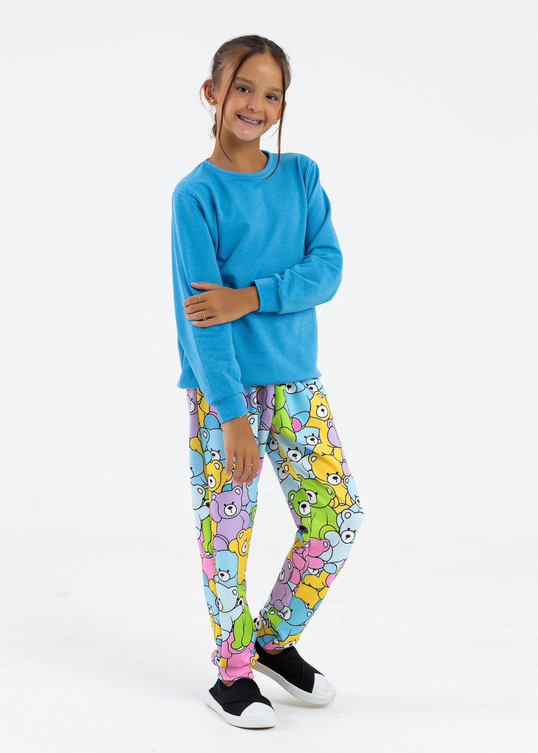 comprar moda infantil direto de fabrica online brilha kids conjunto ursinhos casaco azul