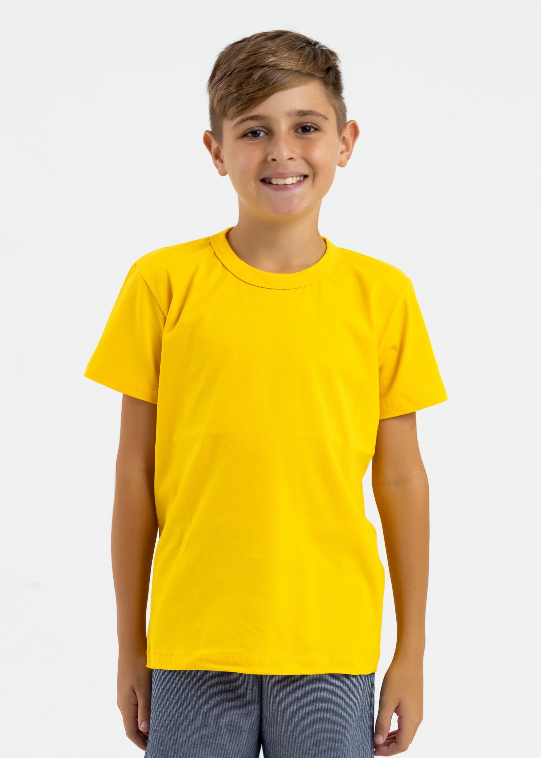 comprar moda infantil direto de fabrica online brilha kids camiseta manga curta meia malha amarela 2