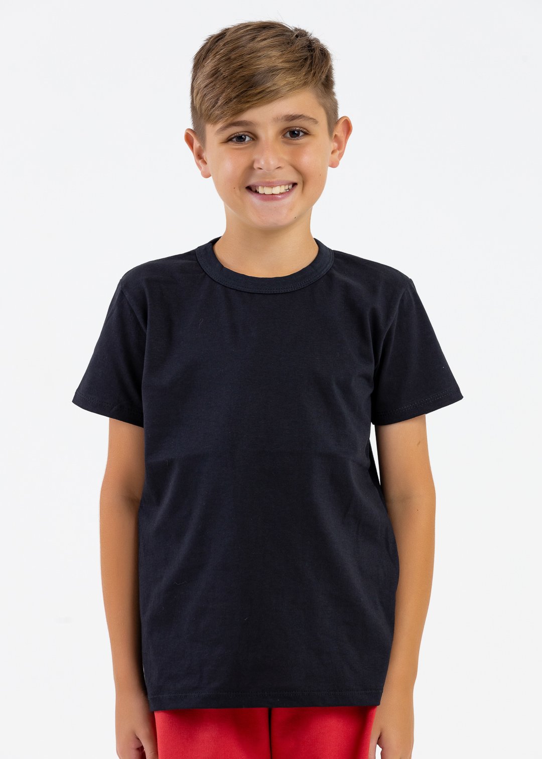 comprar moda infantil direto de fabrica online brilha kids camiseta manga curta meia malha preto