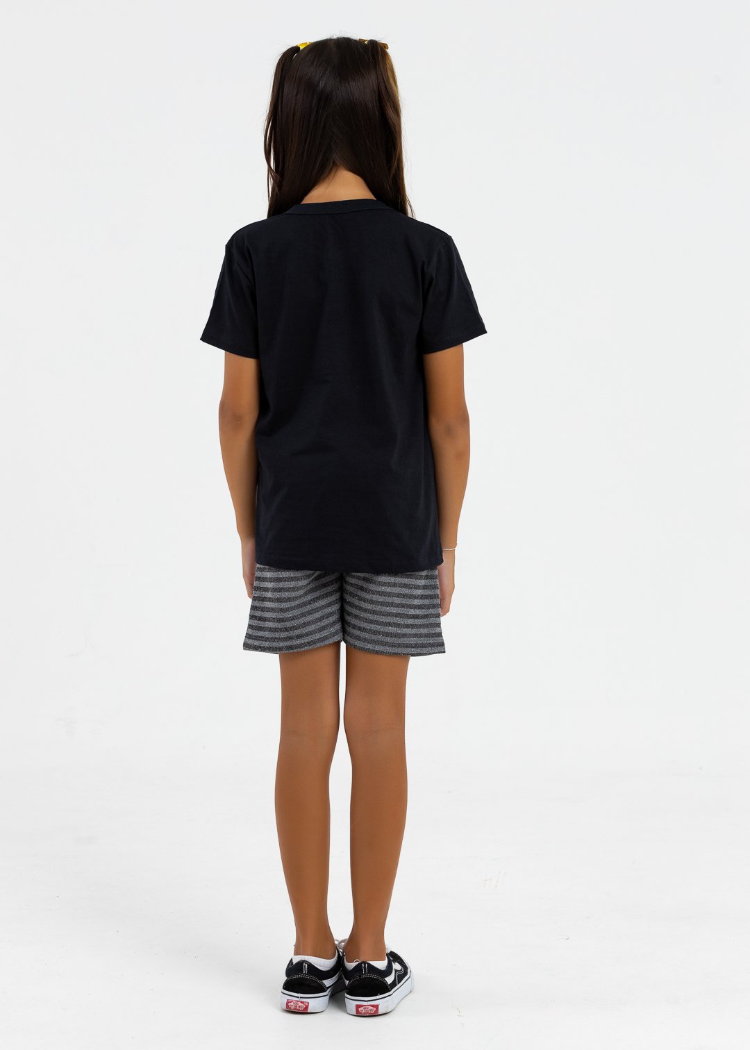 comprar moda infantil direto de fabrica online brilha kids camiseta manga curta meia malha preto 6