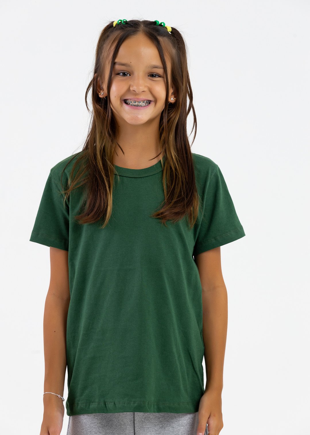 comprar moda infantil direto de fabrica online brilha kids camsieta manga curta meia malha verde