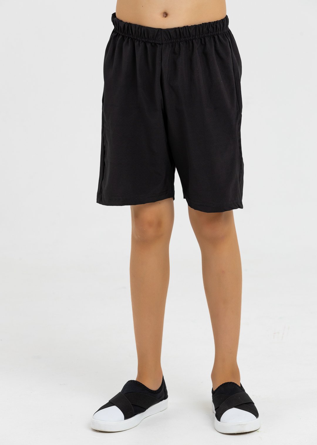 comprar moda infantil direto de fabrica online brilha kids bermuda tactel preto