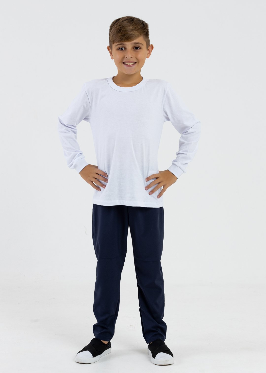comprar moda infantil direto de fabrica online brilha kids calca tactel bainha azul