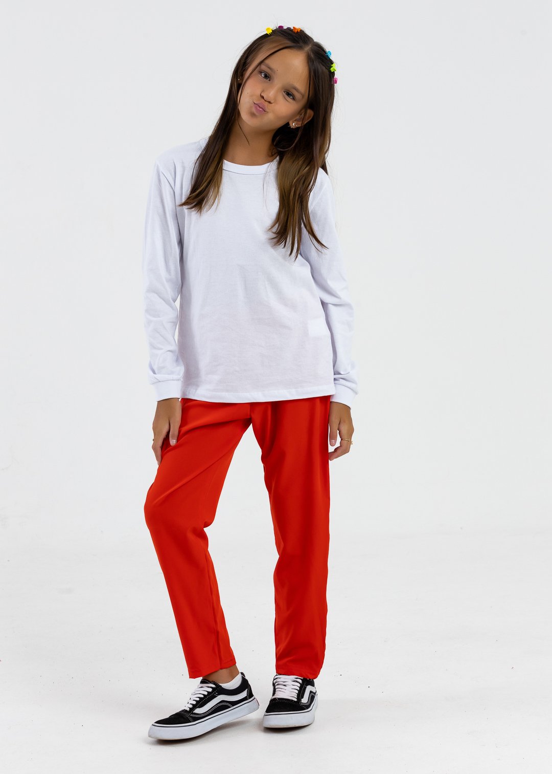 comprar moda infantil direto de fabrica online brilha kids calca tactel vermelho