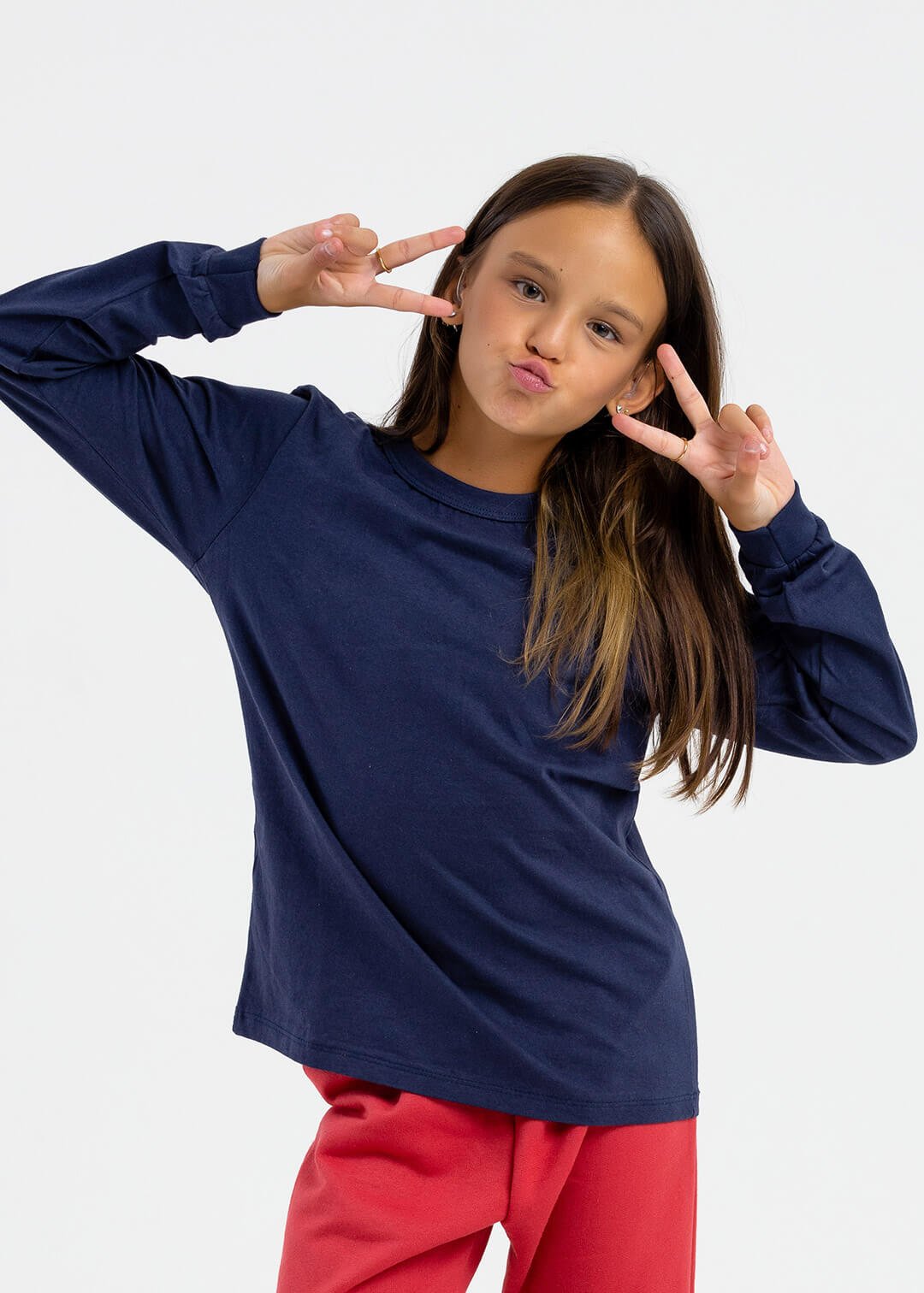 comprar moda infantil direto de fabrica online brilha kids camsieta manga longa azul marinho