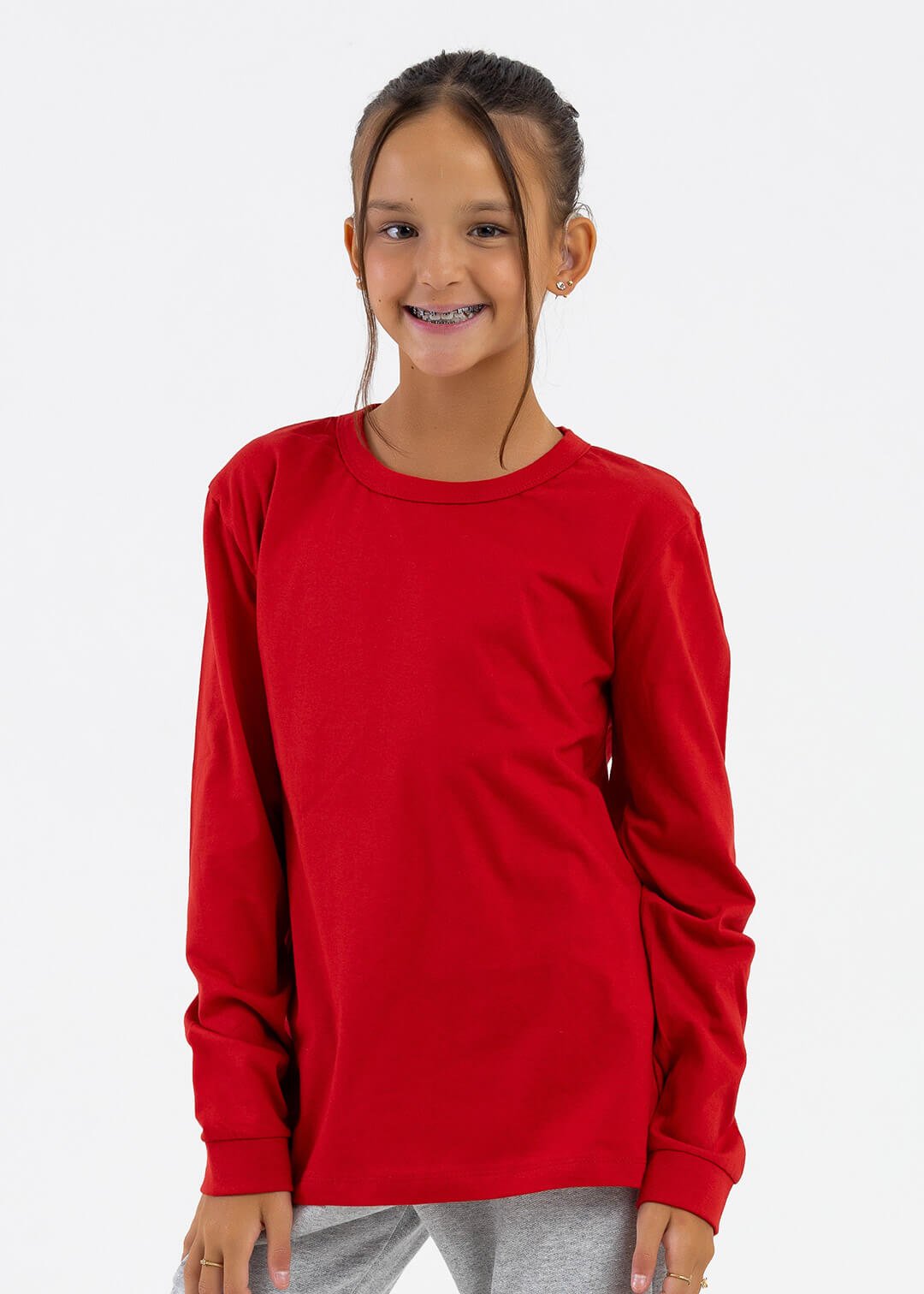 comprar moda infantil direto de fabrica online brilha kids camsieta manga longa vermelho
