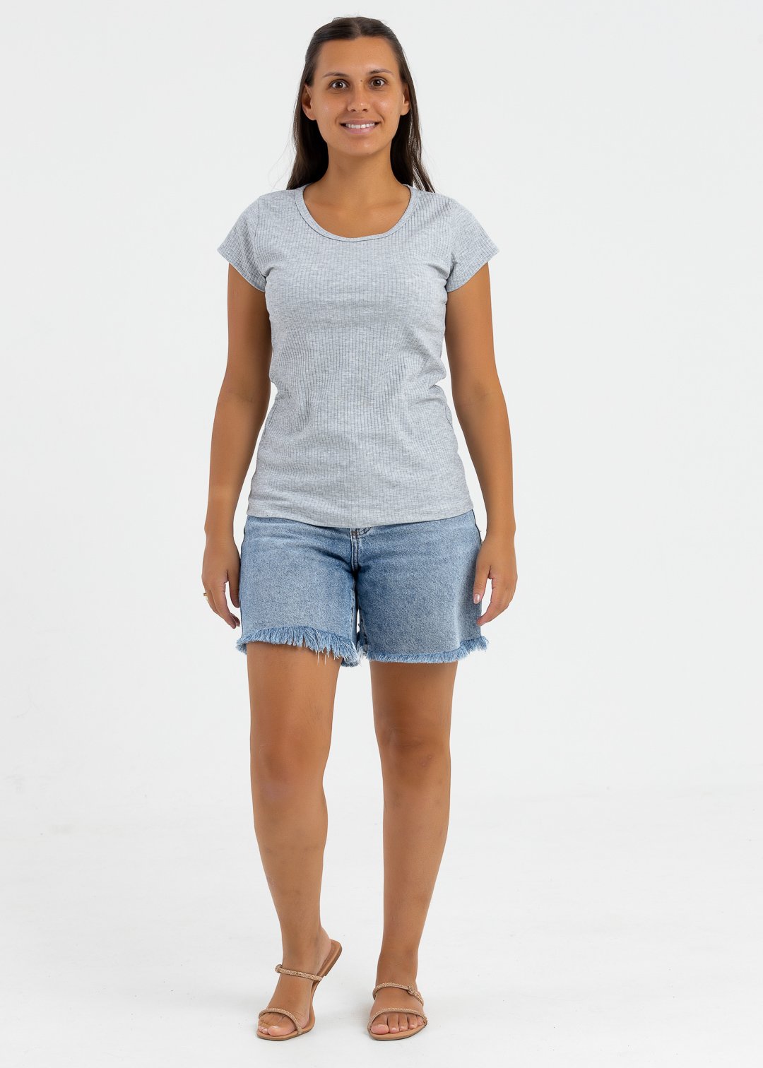 comprar moda infantil direto de fabrica online brilha kids adulto camiseta canelada mescla 2