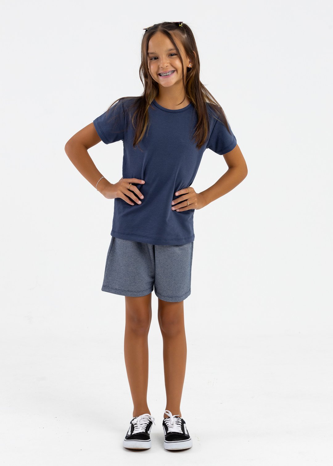 comprar moda infantil direto de fabrica online brilha kids camiseta molecotton azul marinho bermuda jeans