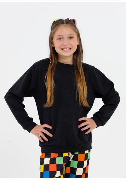 comprar moda infantil direto de fabrica online brilha kids casaco preto e calca xadrez molecotton