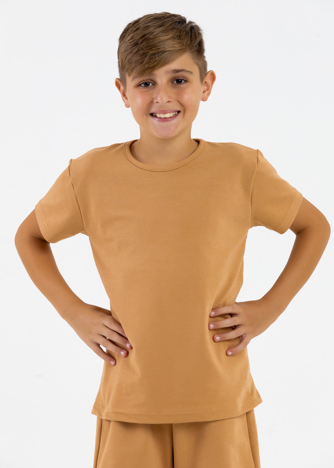 comprar moda infantil direto de fabrica online brilha kids molecotton marrom conjunto