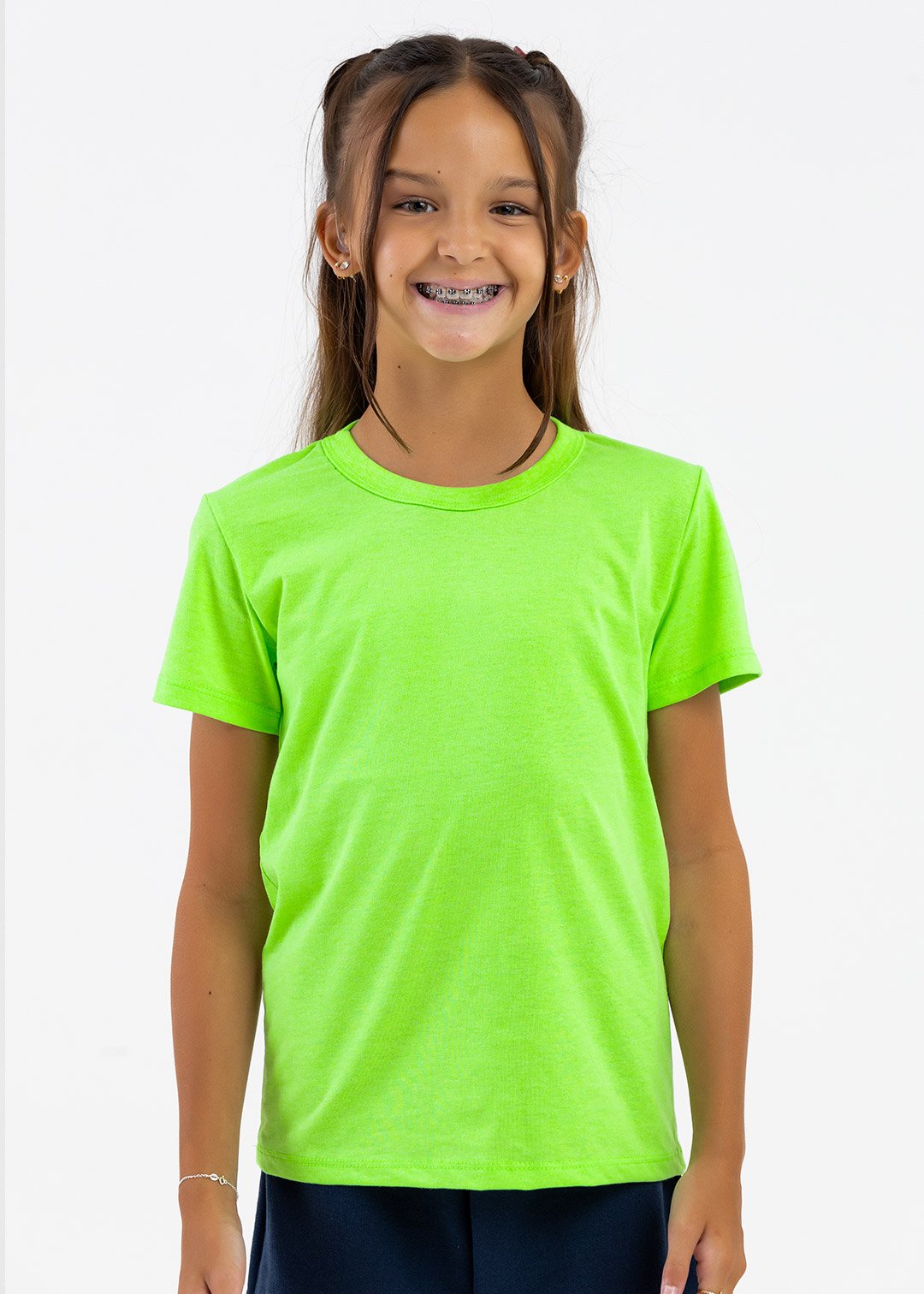 comprar moda infantil direto de fabrica online brilha kids camiseta meia malha verde neon 5