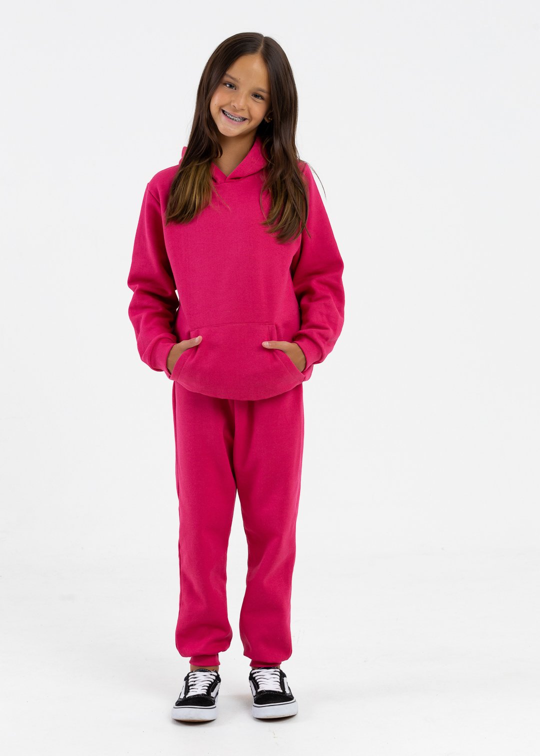 comprar moda infantil direto de fabrica online brilha kids casaco bolso rosa pink calca bainha