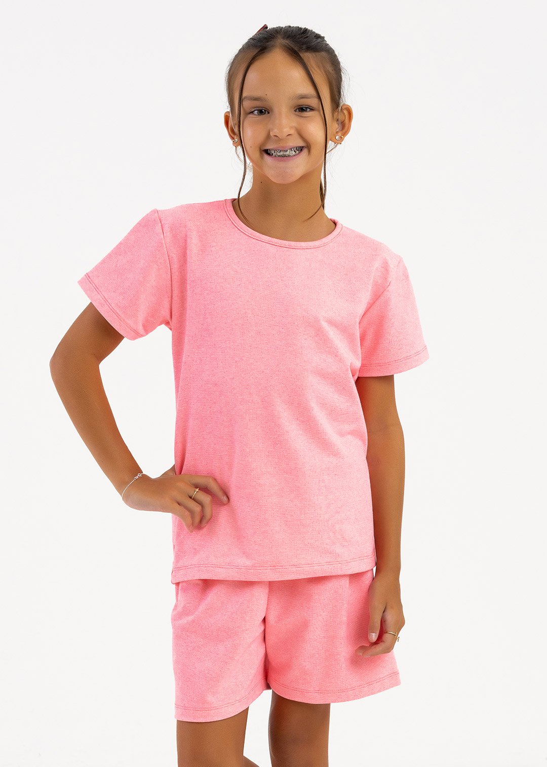 comprar moda infantil direto de fabrica online brilha kids molecotton rosa neon 3