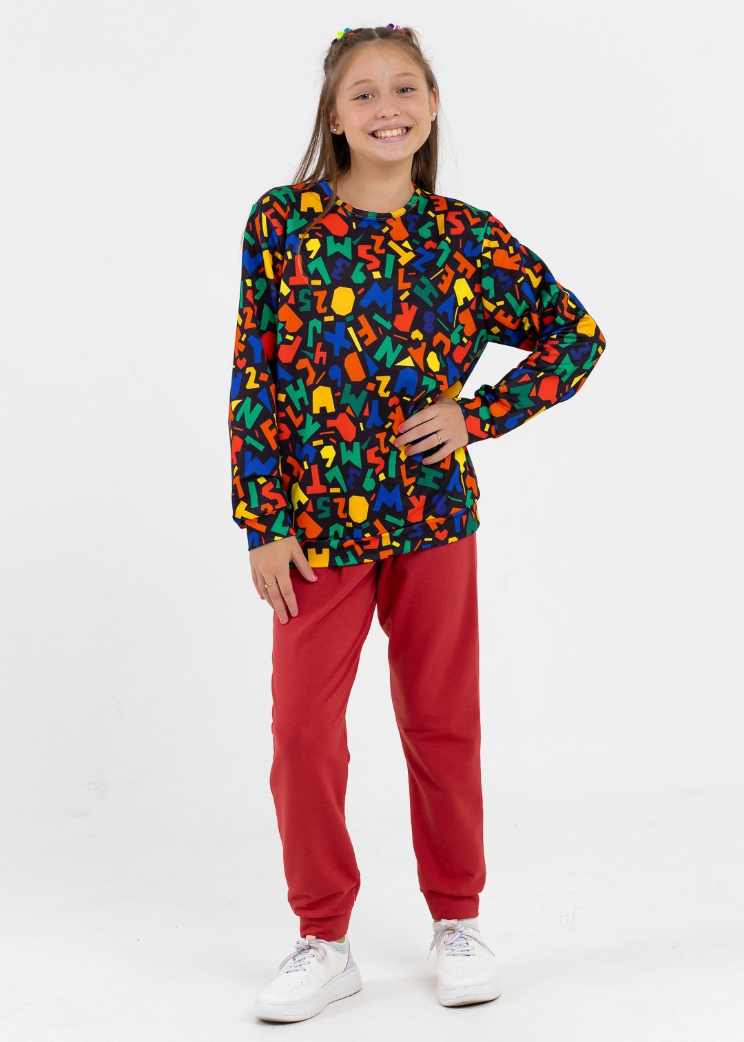 comprar moda infantil direto de fabrica online brilha kids molecotton letras casaco e calca vermelha