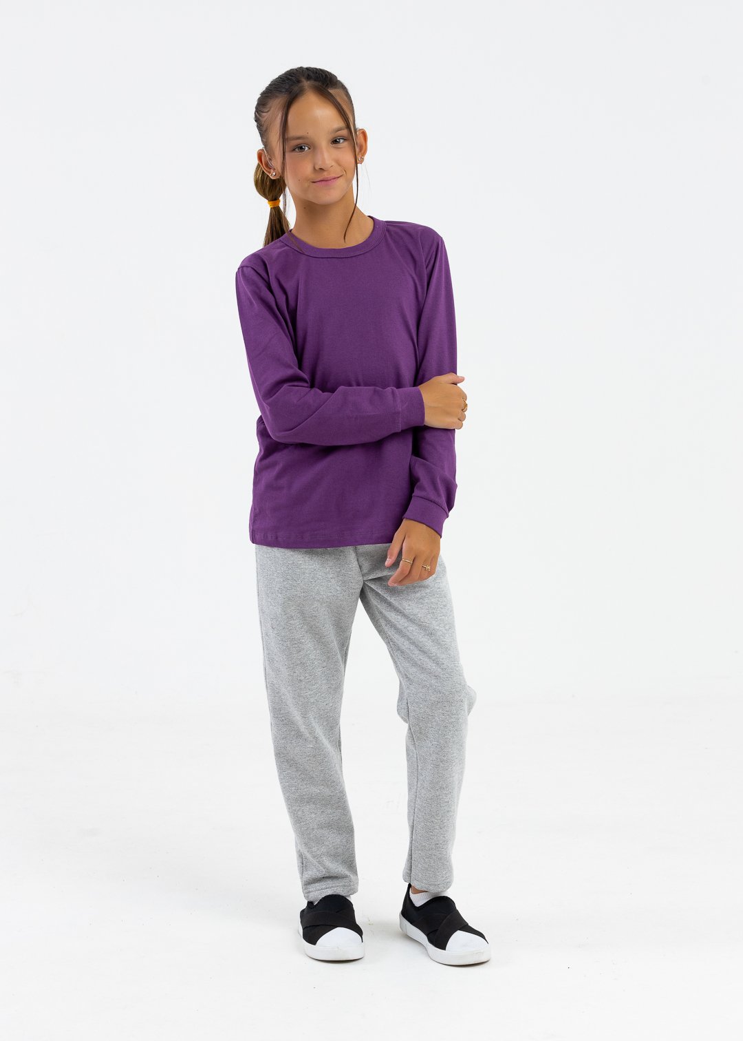comprar moda infantil direto de fabrica online brilha kids camiseta manga longa roxo