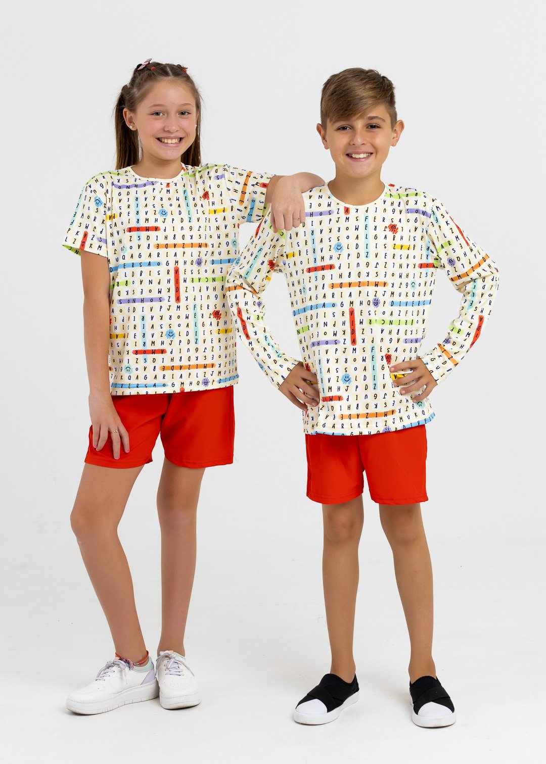 comprar moda infantil direto de fabrica online brilha kids camiseta uv 50 e bermuda tactel vermelha 3