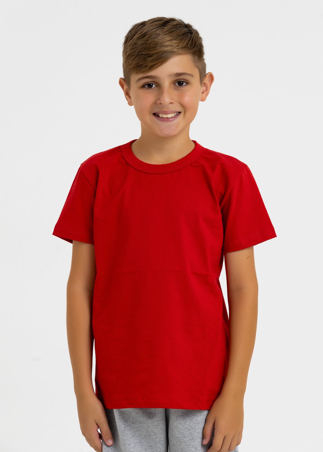 comprar moda infantil direto de fabrica online brilha kids meia malha vermelho camiseta manga curta