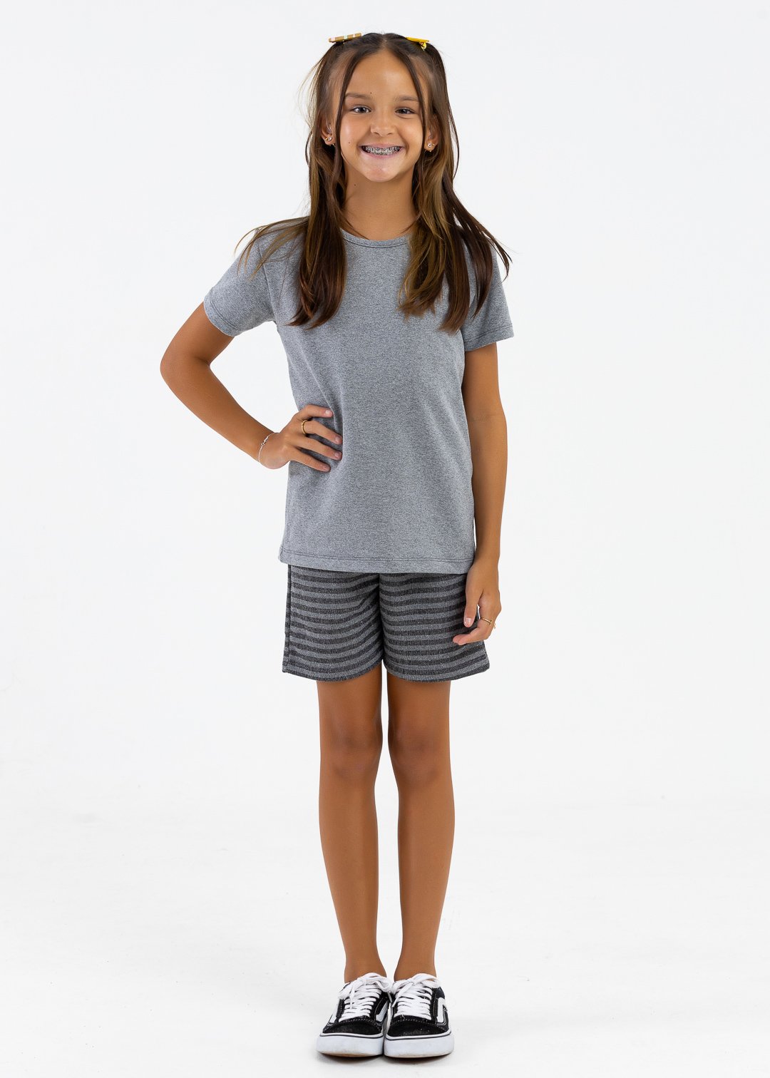 comprar moda infantil direto de fabrica online brilha kids camiseta manga curta molecotton cinza chumbo