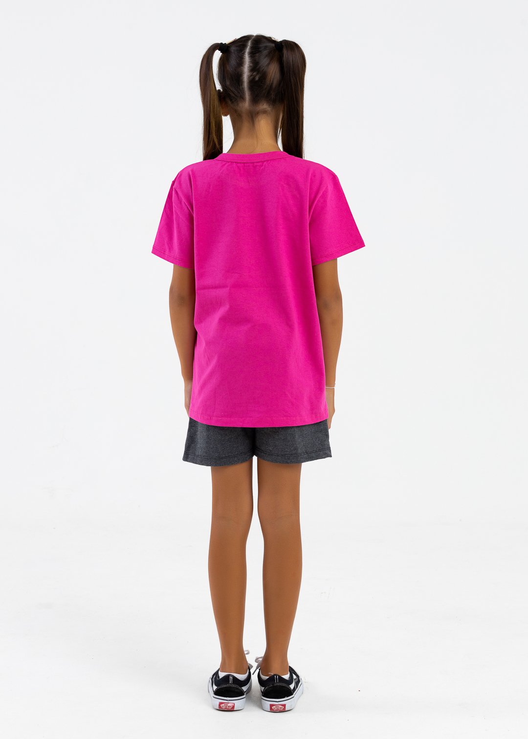 comprar moda infantil direto de fabrica online brilha kids camiseta rosa pink bermuda mescla escuro 2
