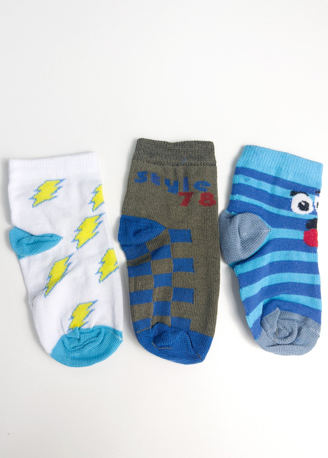 kit 3 meias estampado menino