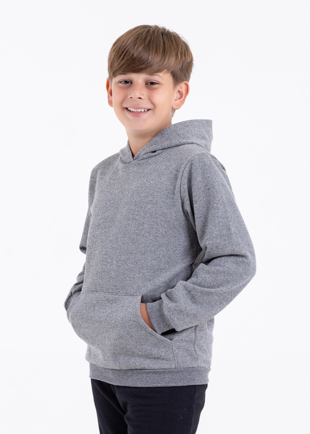 casaco bolso e capuz mescla escuro comprar moda infantil direto de fabrica online brilha kids 267