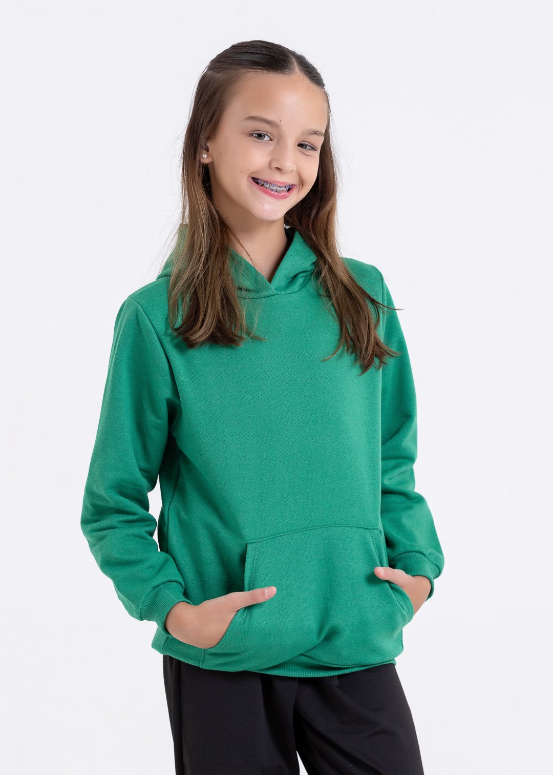 casaco bolso e capuz verde comprar moda infantil direto de fabrica online brilha kids 379