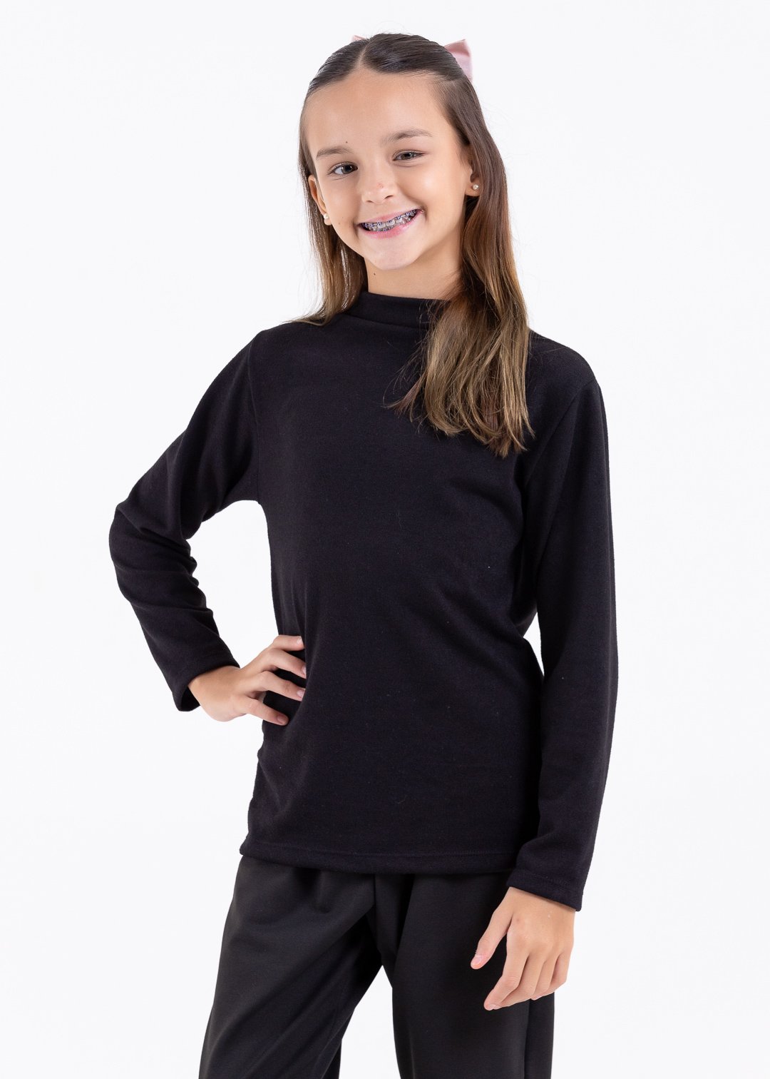 blusa lanzinha preto comprar moda infantil direto de fabrica online brilha kids 164
