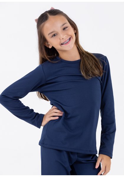 blusa termica azul marinho comprar moda infantil direto de fabrica online brilha kids 66