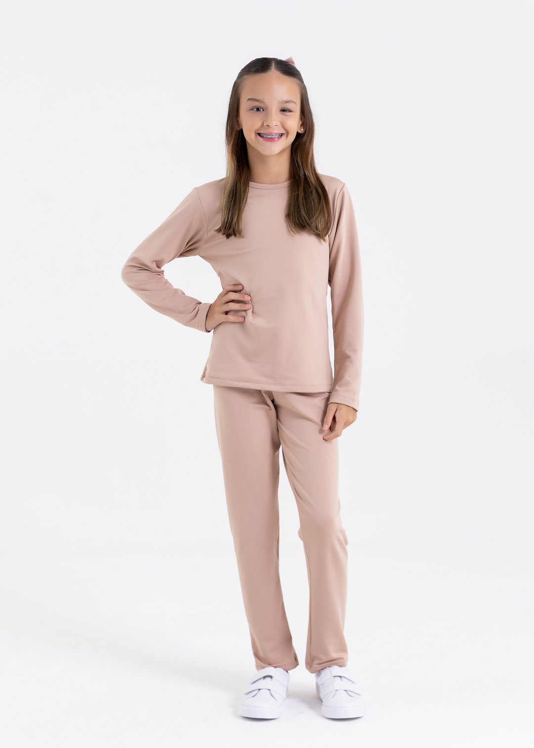 conjunto termico bege comprar moda infantil direto de fabrica online brilha kids 1